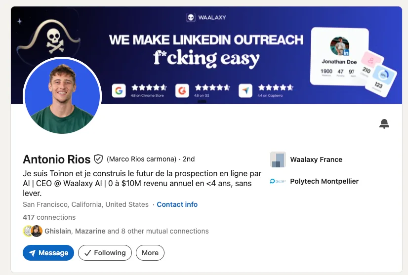 Profil optimisé linkedin toinon georget