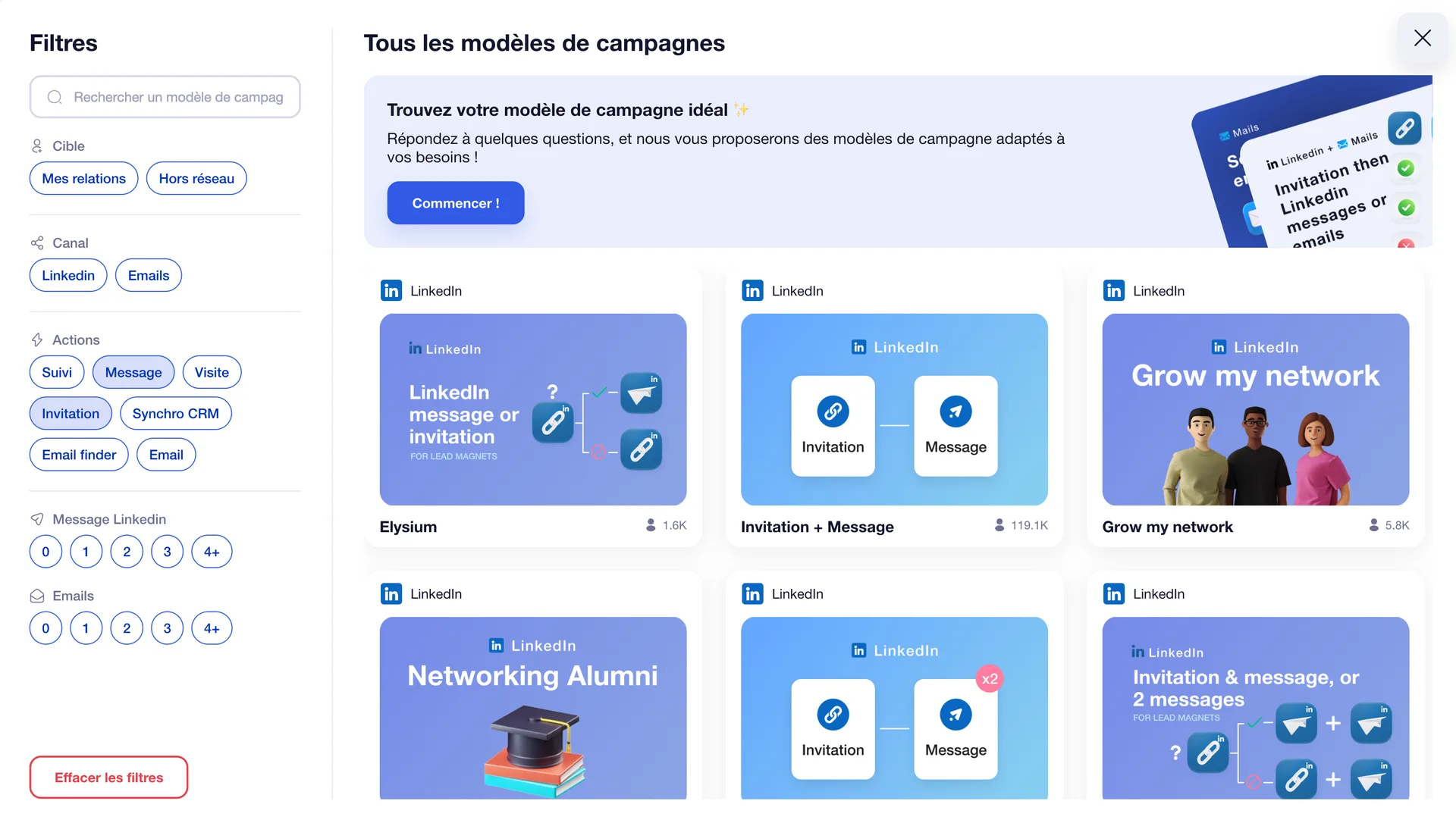 Choix séquence Waalaxy