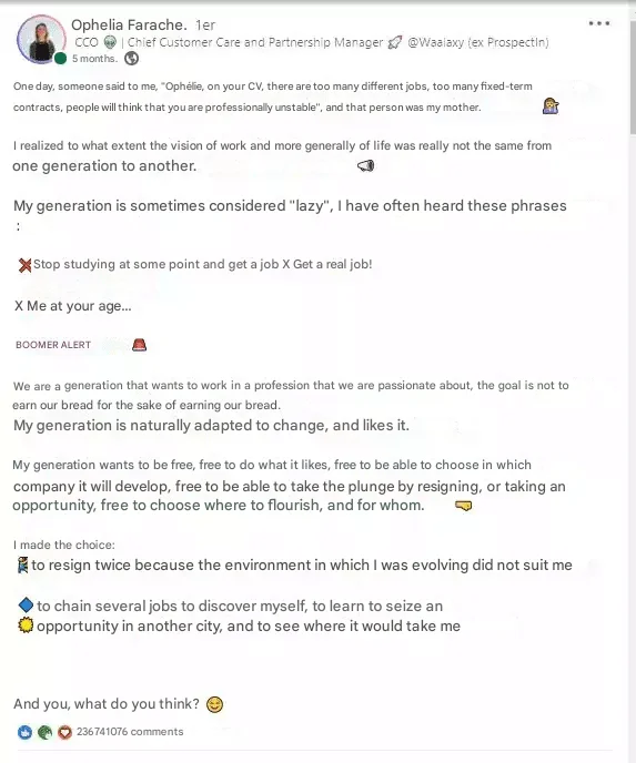 Beispiel für einen viralen LinkedIn-Post