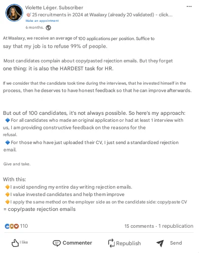 Beispiel für einen LinkedIn-Post (nur Text)
