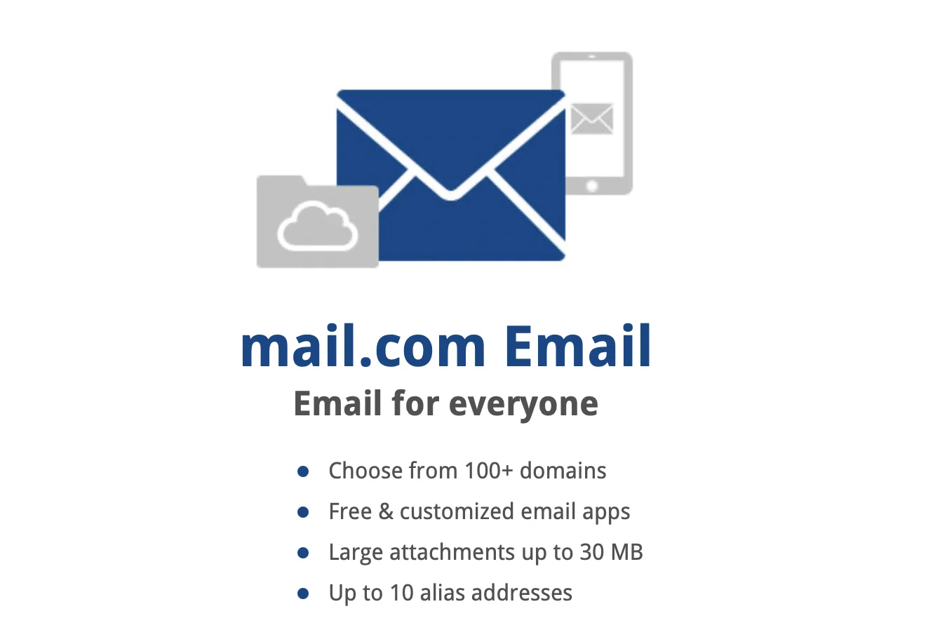 Mail.com email service features