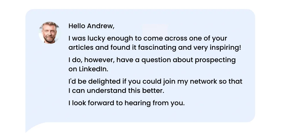 Modelos de mensagens de ligação do LinkedIn : Autor de um artigo ou publicação.