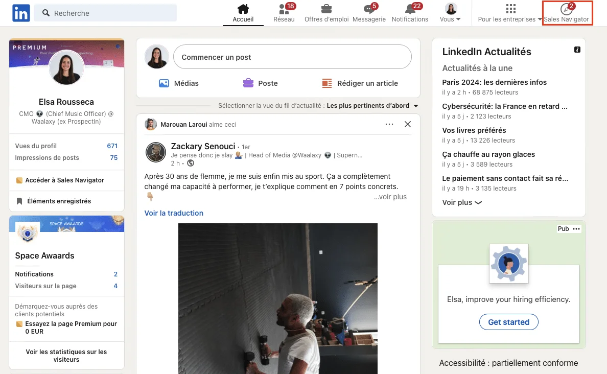 LinkedIn Login Navegador de ventas
