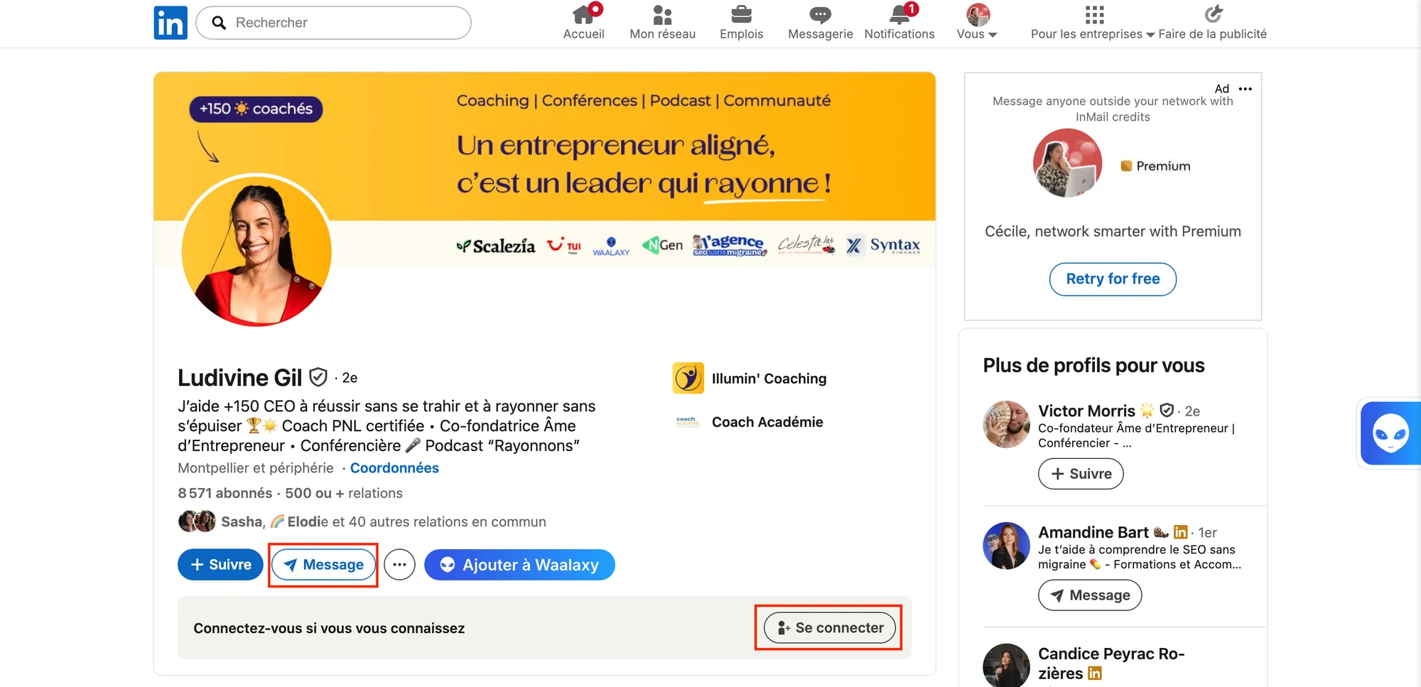 Envoyer un message sur LinkedIn