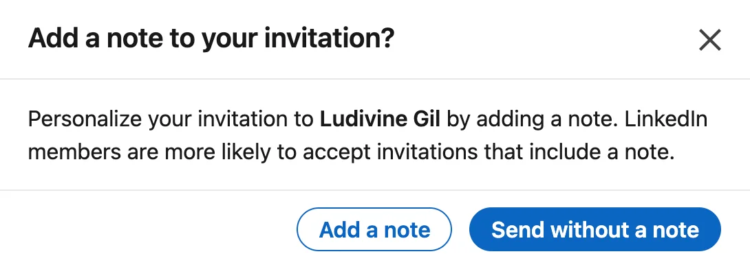 LinkedIn invitation note