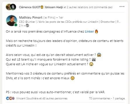 Campagne influence LinkedIn Waalaxy