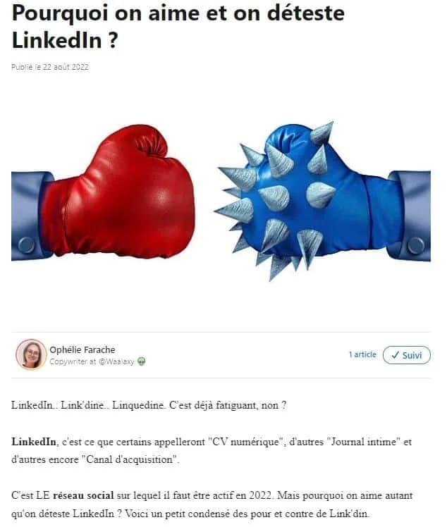 Gants boxe comparaison LinkedIn