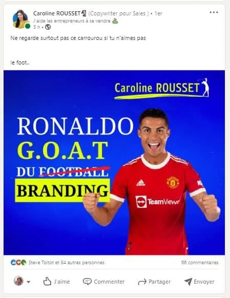 Ronaldo GOAT football branding