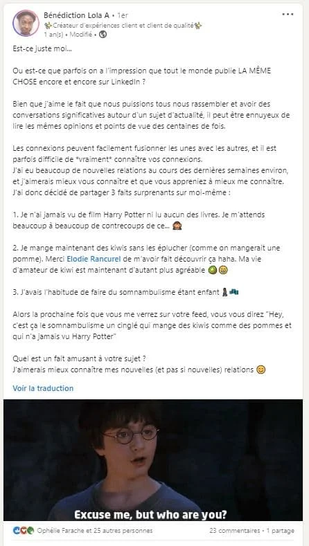 Harry Potter qui êtes-vous LinkedIn