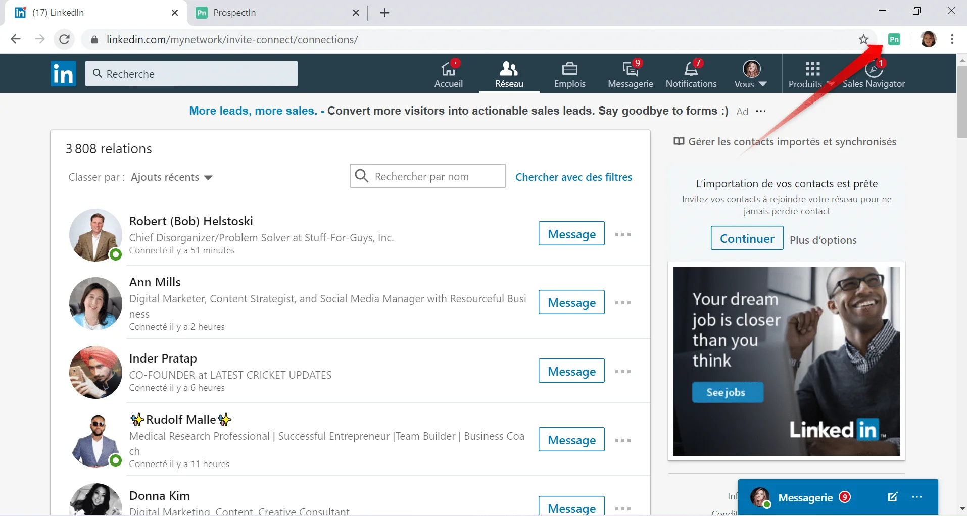 Exporter vos contacts Linkedin pour trouver leurs adresses emails