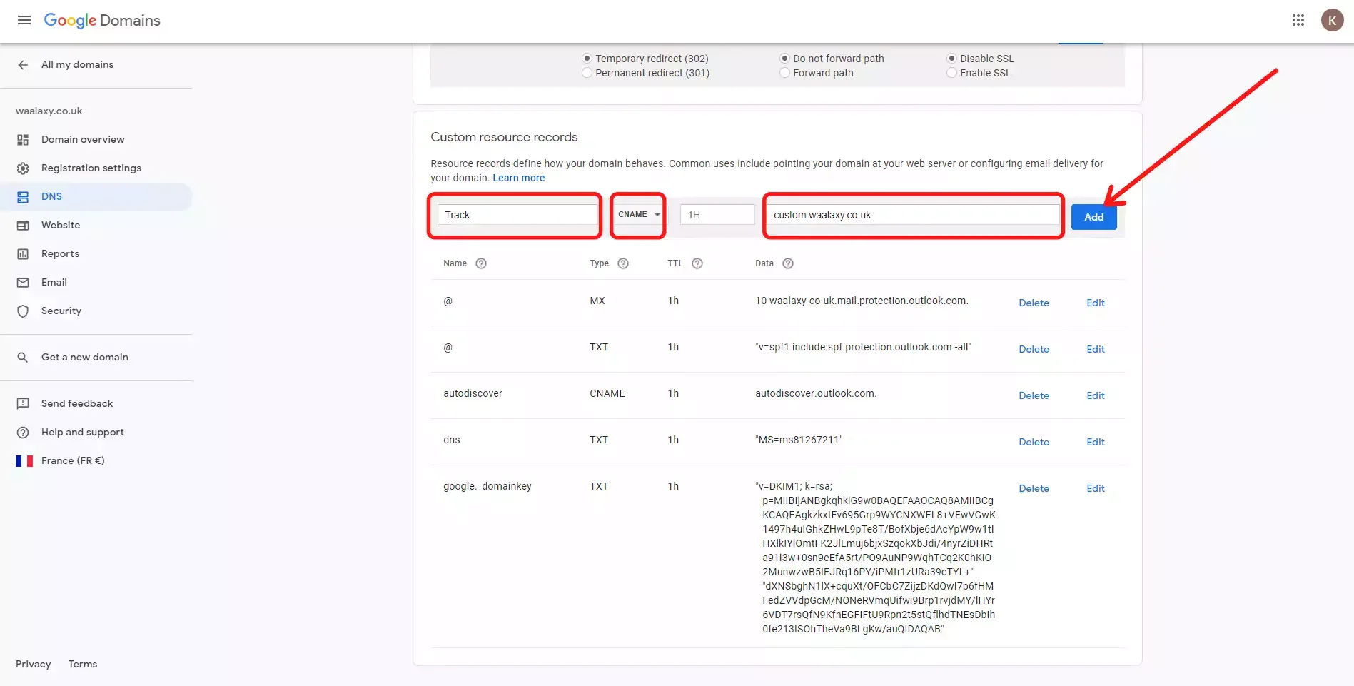 Custom tracking domain 1