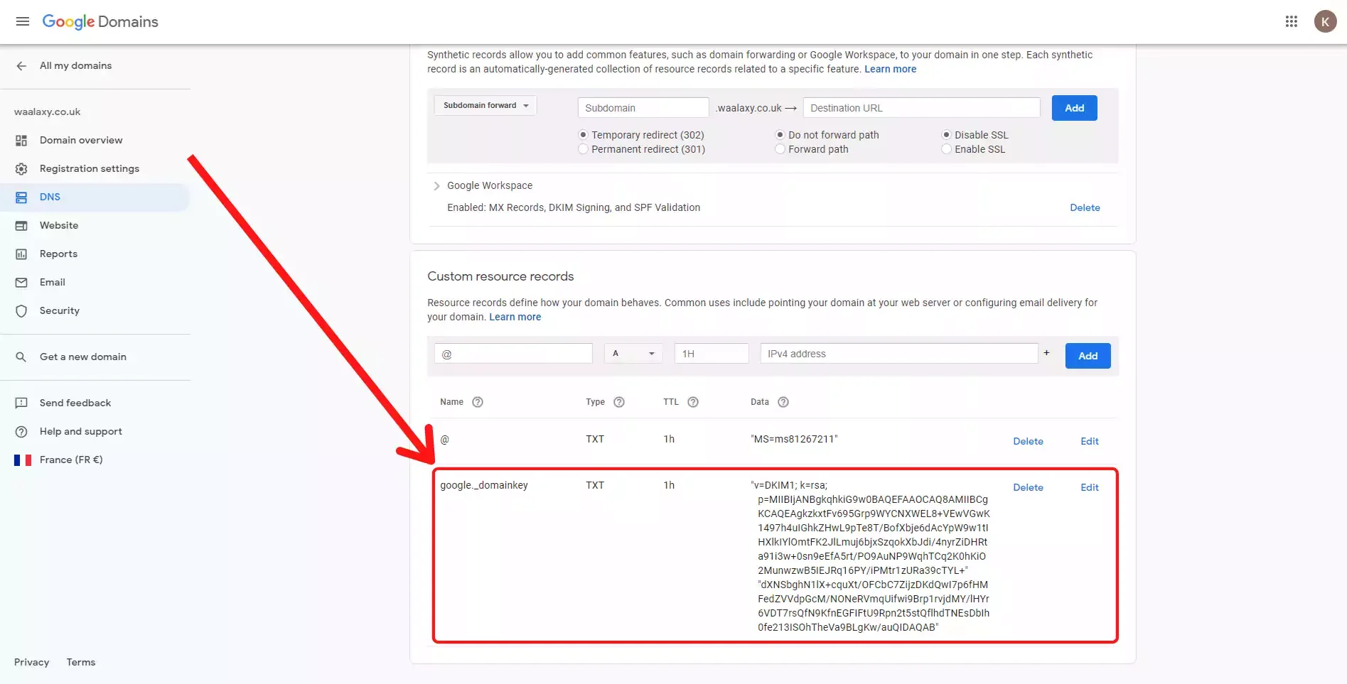 Authenticate email DNS