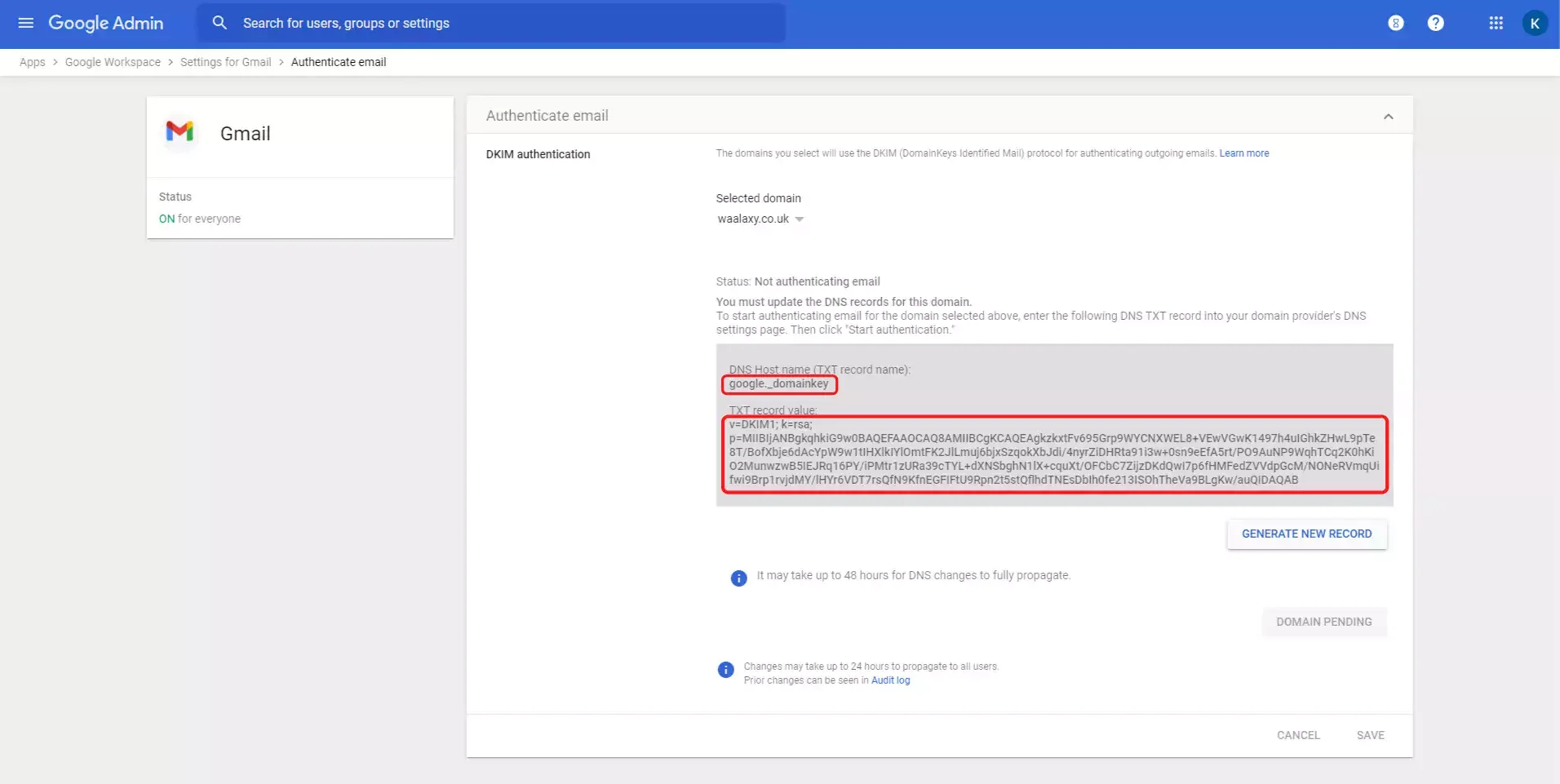 Authenticate email 1