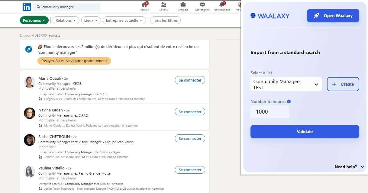Recherche community manager LinkedIn résultats