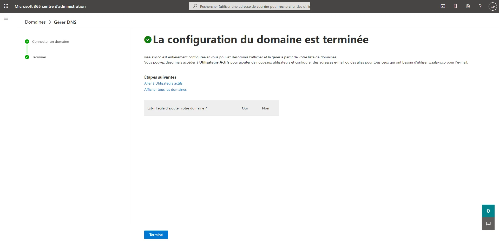configuration de domaine