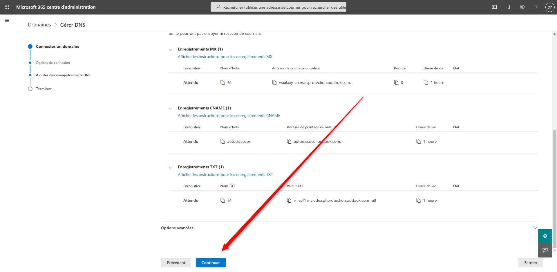 page admin Microsoft