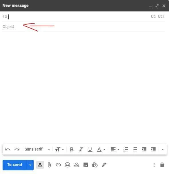 Interface de composition email Waalaxy