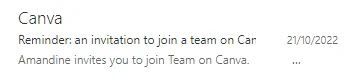 Invitation Canva team prospection