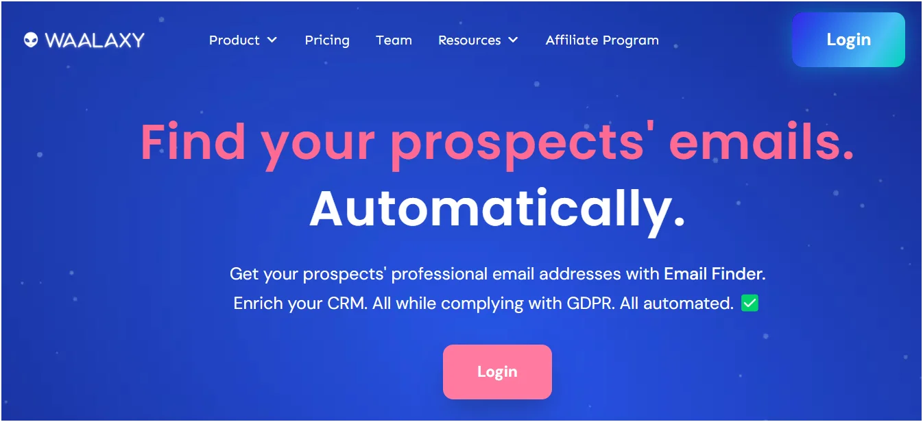 Email Finder et automation prospect Waalaxy