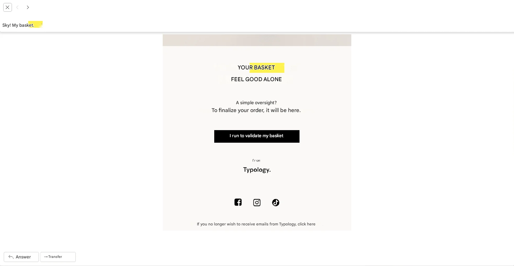 Sjablonen voor e-mailmarketing : winkelwagen vergeten of verlaten.