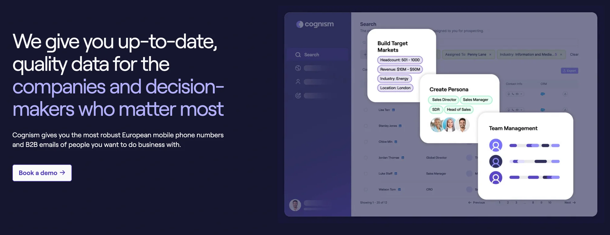 ZoomInfo alternative - Cognism