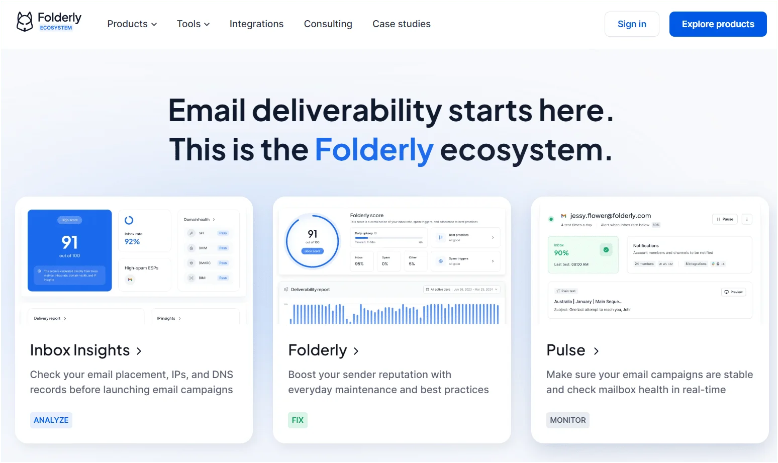 Folderly ecosystem email deliverability platform