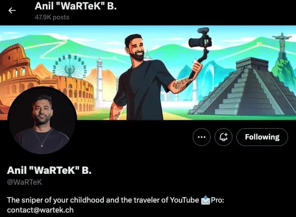 Anil Wartek YouTube creator profile