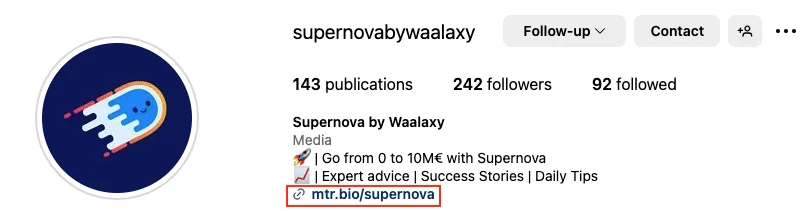 Supernova Waalaxy profil prospection LinkedIn