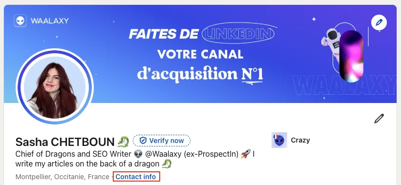 Profil LinkedIn Sasha Chetboun Waalaxy
