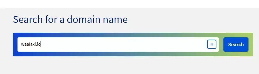 search for a domain name