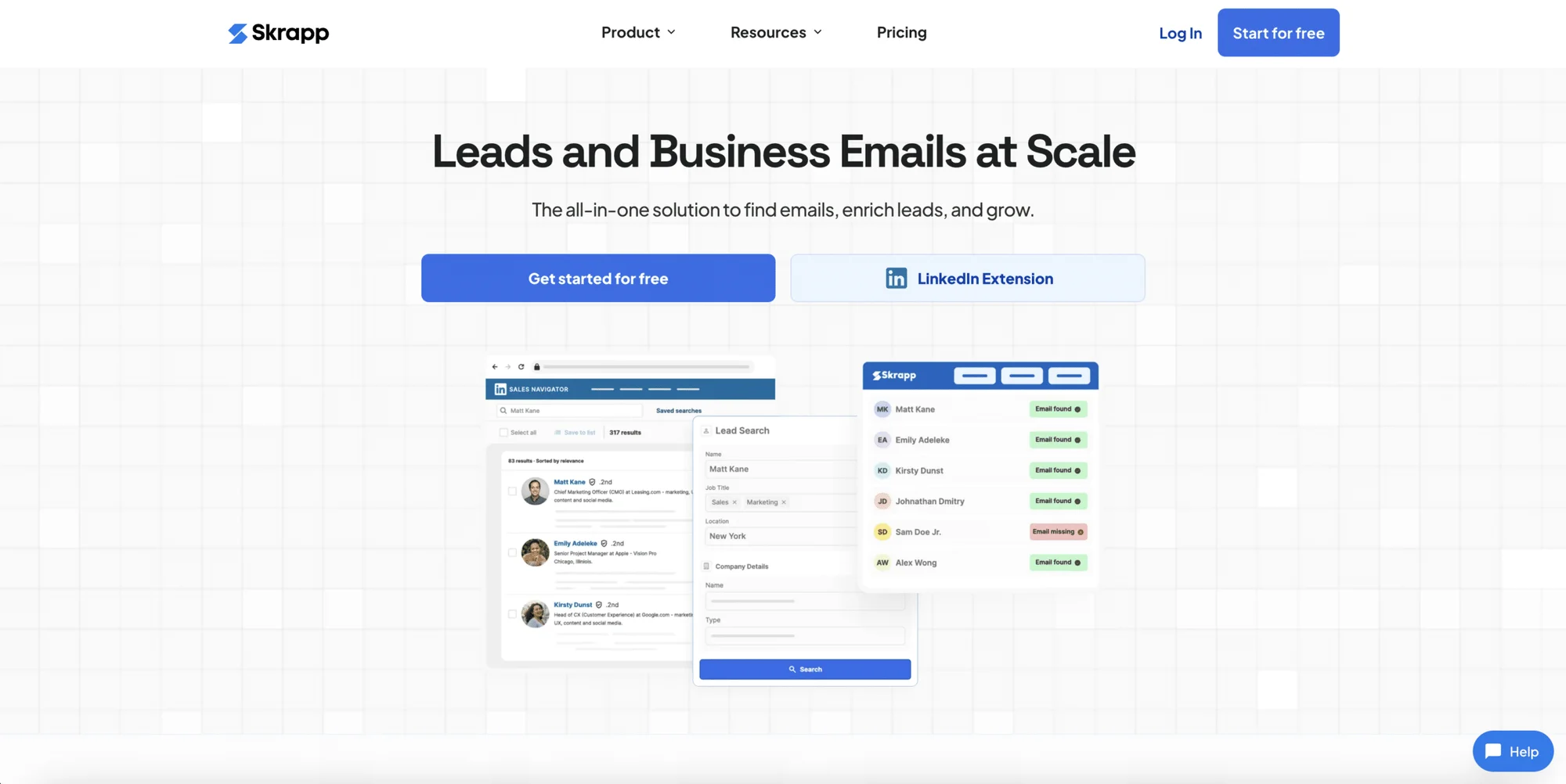 Seamless ai alternatives : Skrapp.io.