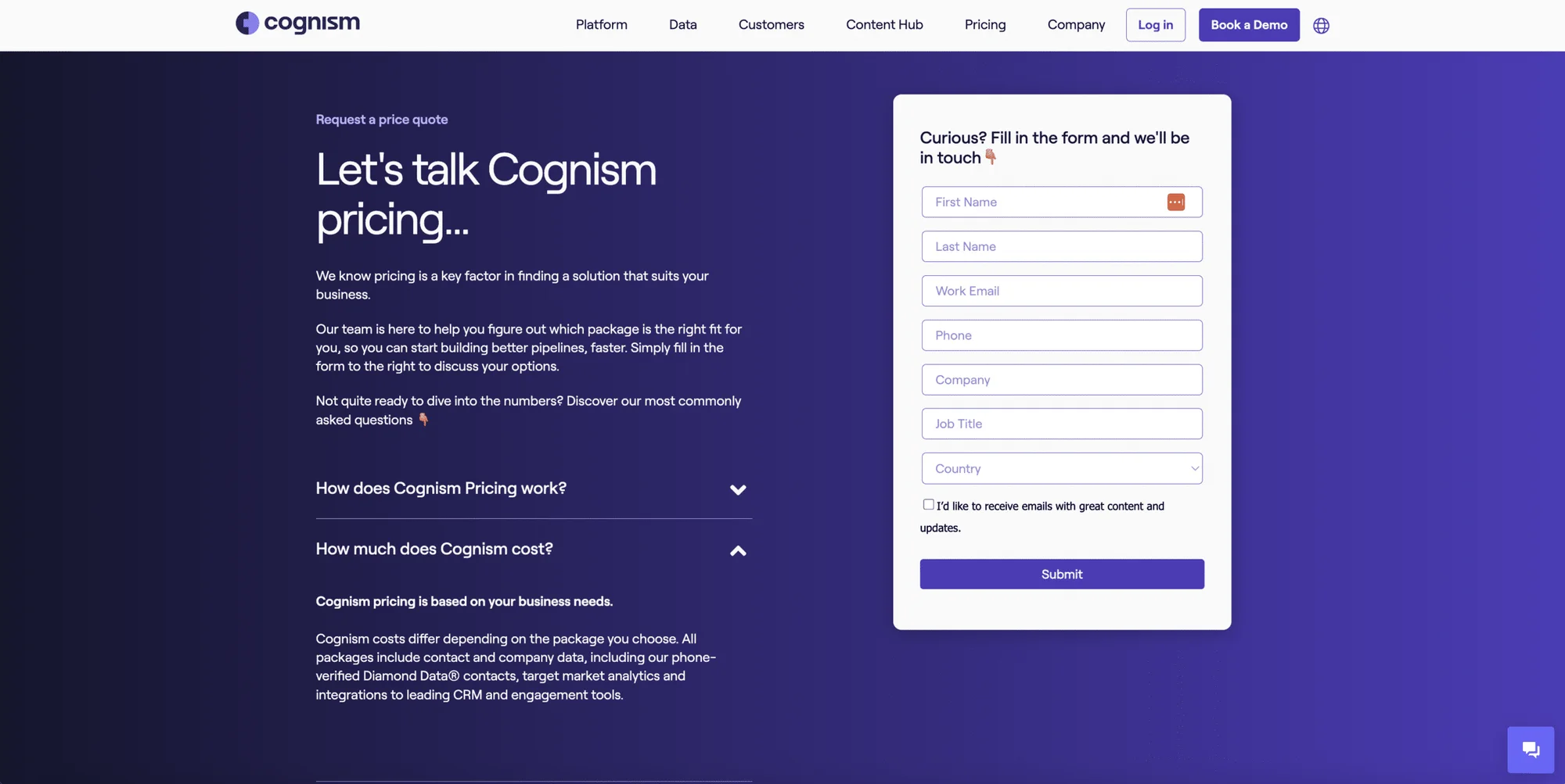 Cognisim cost and pricing