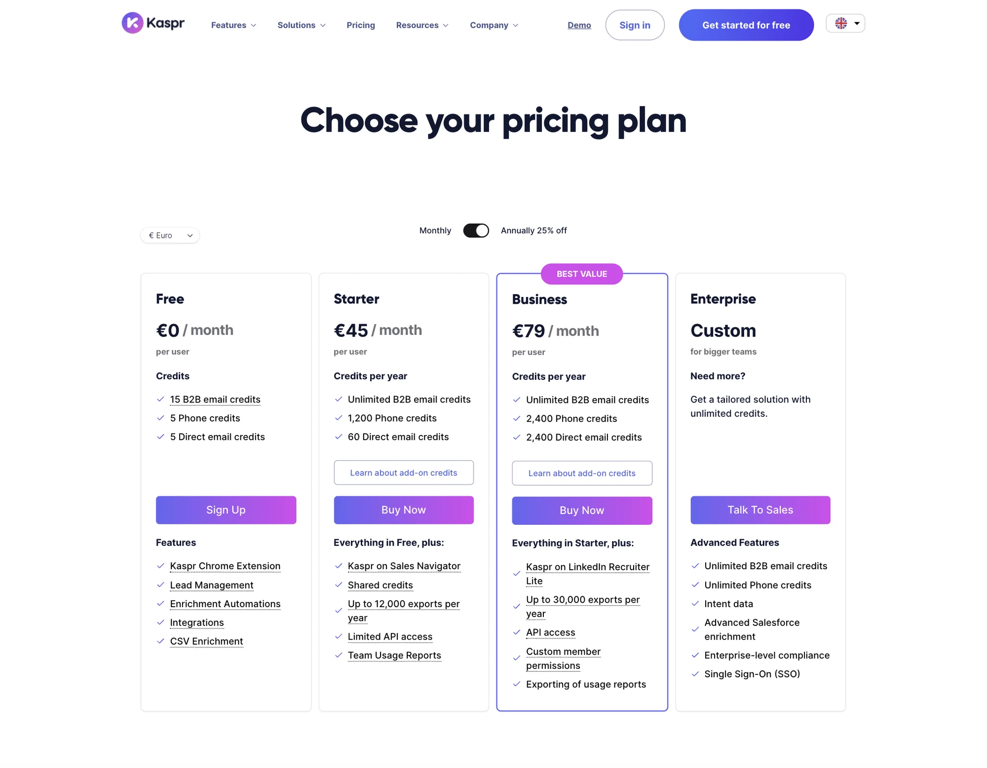 Kaspr cost and rates