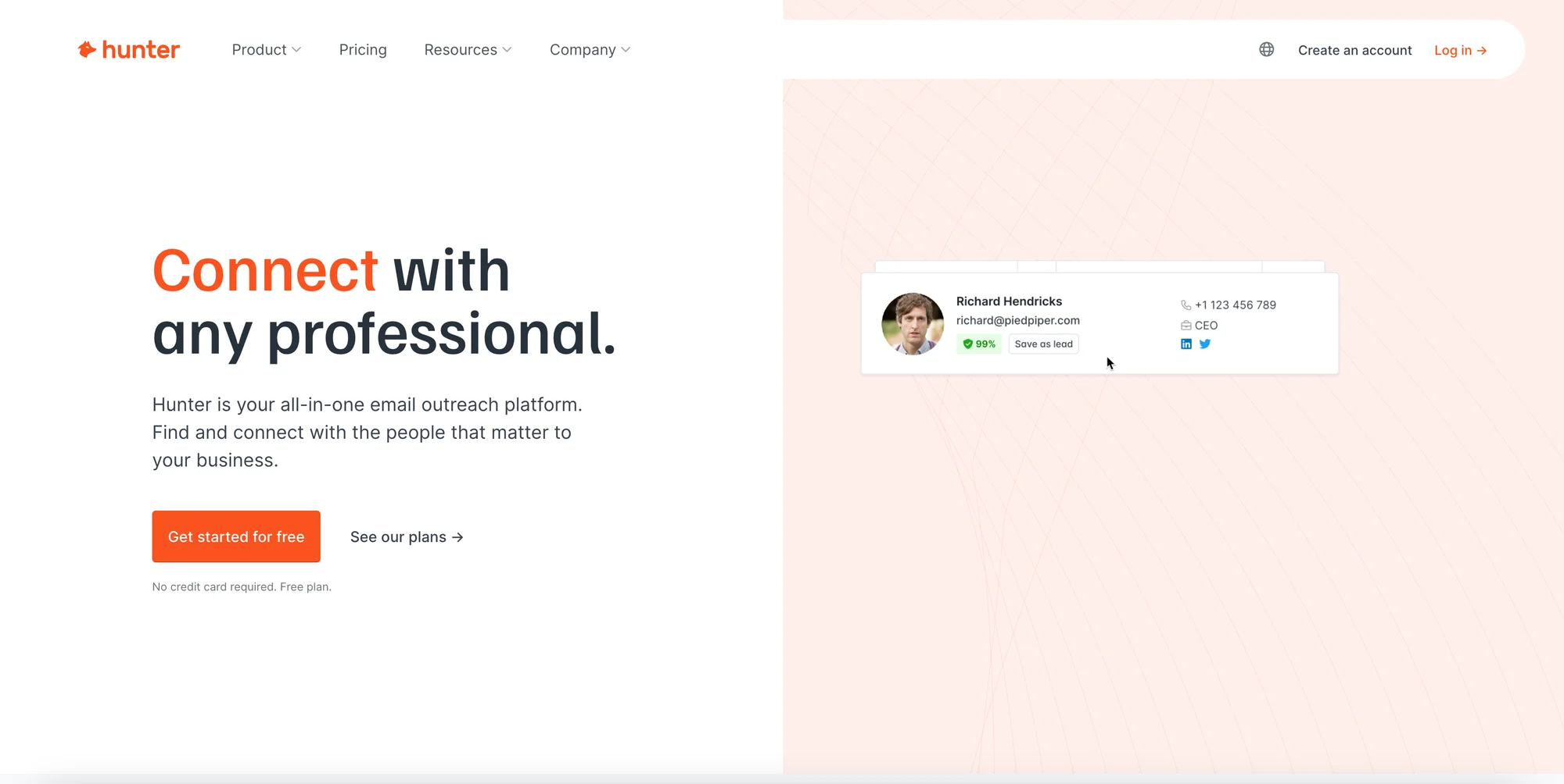 RocketReach alternatives : Hunter.io