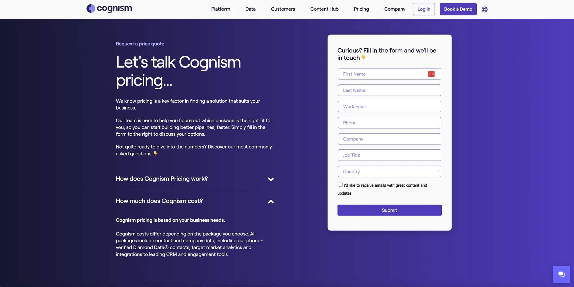 Cognisim pricing