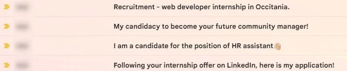 internship application