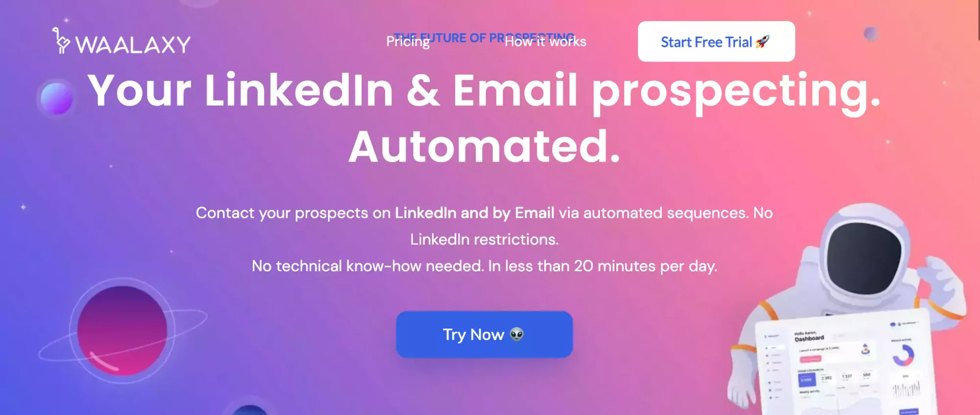 Waalaxy prospection LinkedIn email automatisée