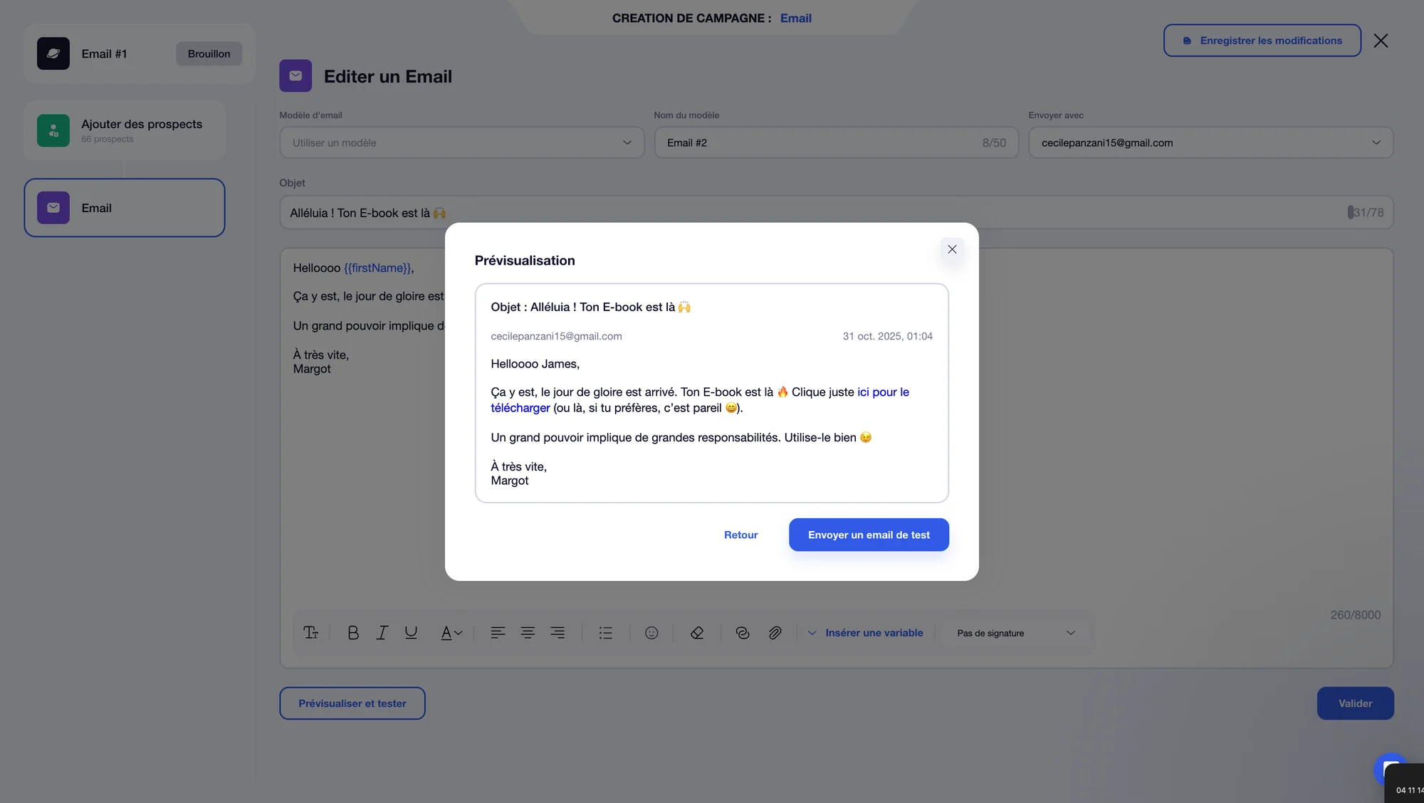 taux de conversion emailing message