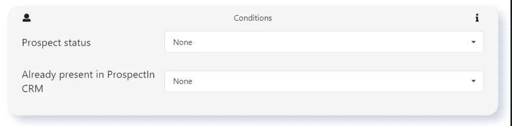 Conditions filtrage prospect Waalaxy