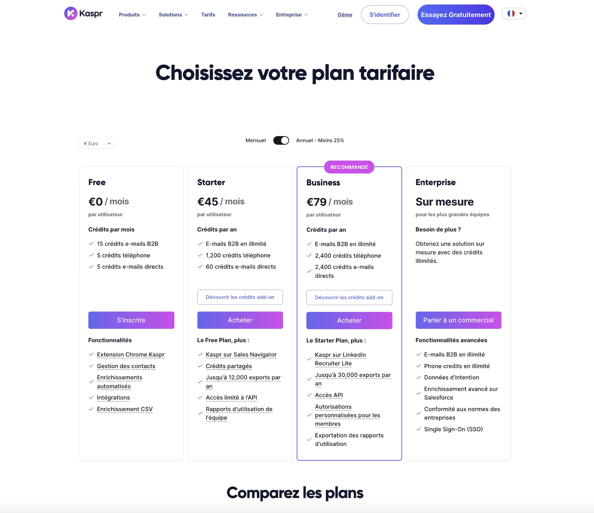 Kaspr cout et tarifs