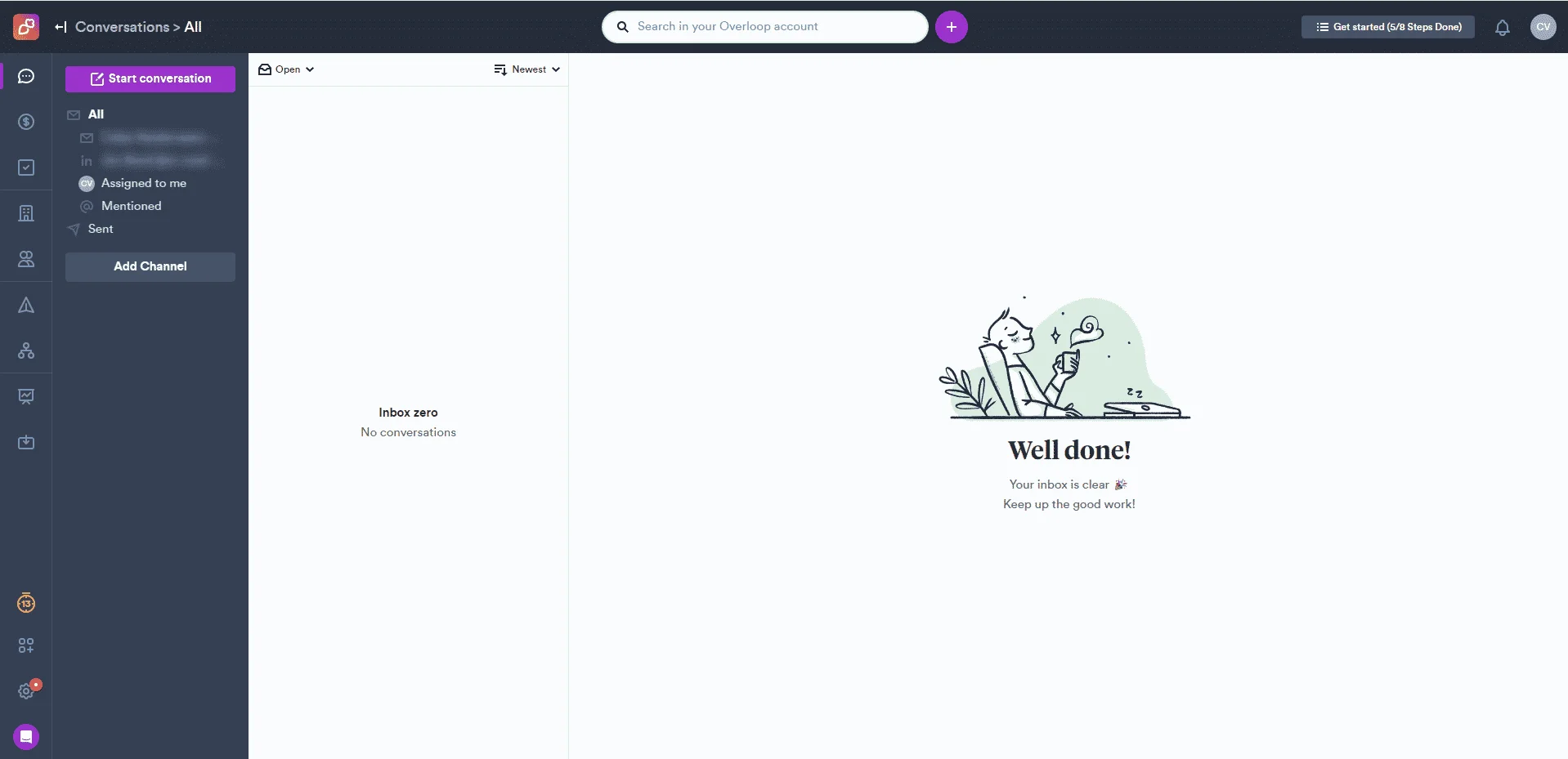 Inbox zero Overloop conversations empty