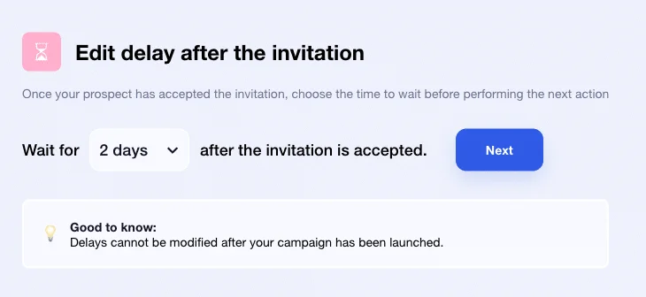 Campaign with Message on Waalaxy and modification of the invitation deadline