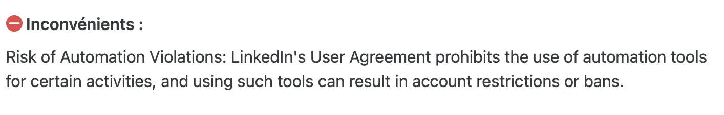 Risques violations automatisation LinkedIn