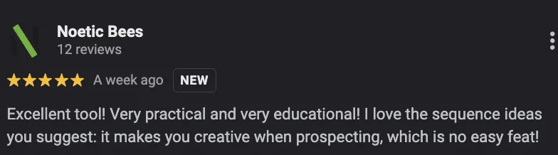 Noetic Bees review prospecting tool