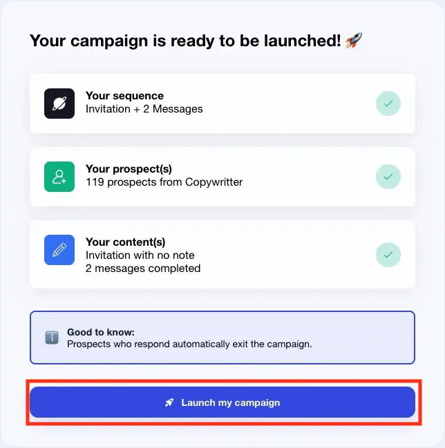 Campagne prospection prête lancer Waalaxy