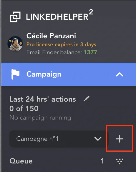 LinkedHelper interface campagne prospection