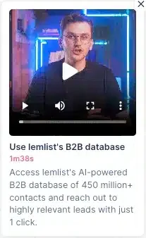 Vidéo démo base données B2B Lemlist