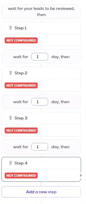 Étapes workflow automation Waalaxy
