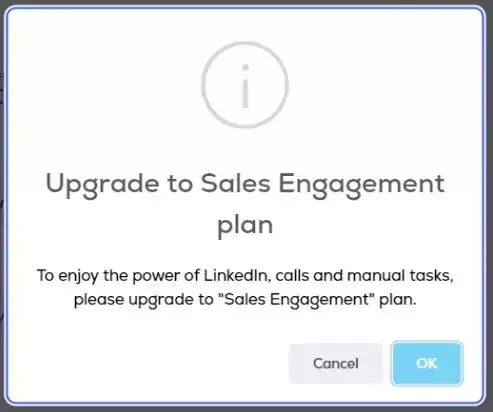 Upgrade plan Sales Engagement Waalaxy
