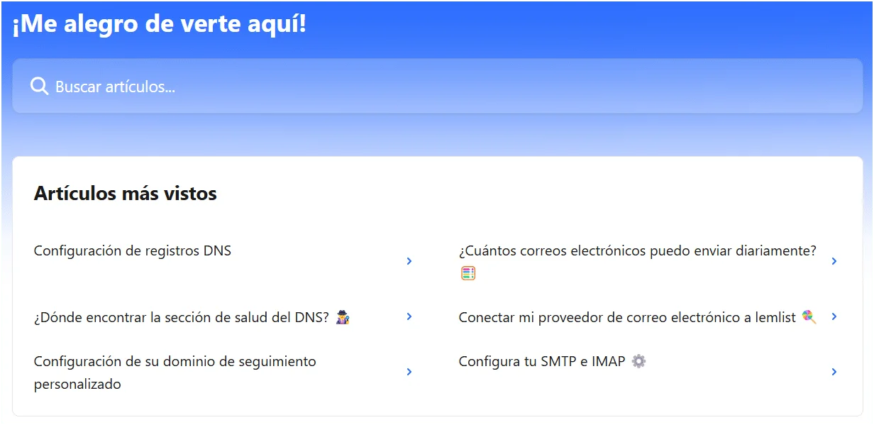Centro ayuda Waalaxy artículos populares DNS